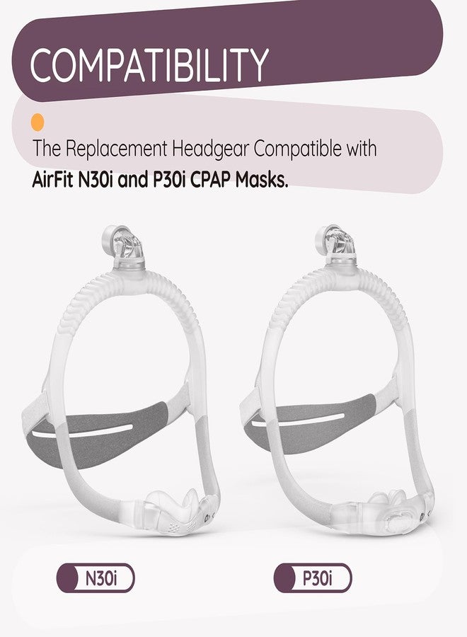 Ximoon 2 Pack N30i CPAP Headgear Strap Compatible with Resmed AirFit N30i/P30i CPAP Nasal Pillows Mask - Adjustable Headband C Pap Replacement Supplies Part - Image 2